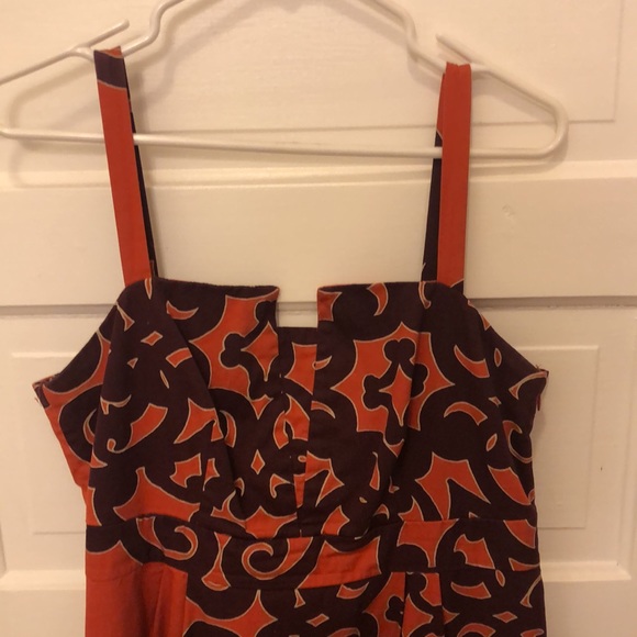 Vintage Merona Dress. Burnt Orange and Purple. Size 12. - Picture 3 of 10